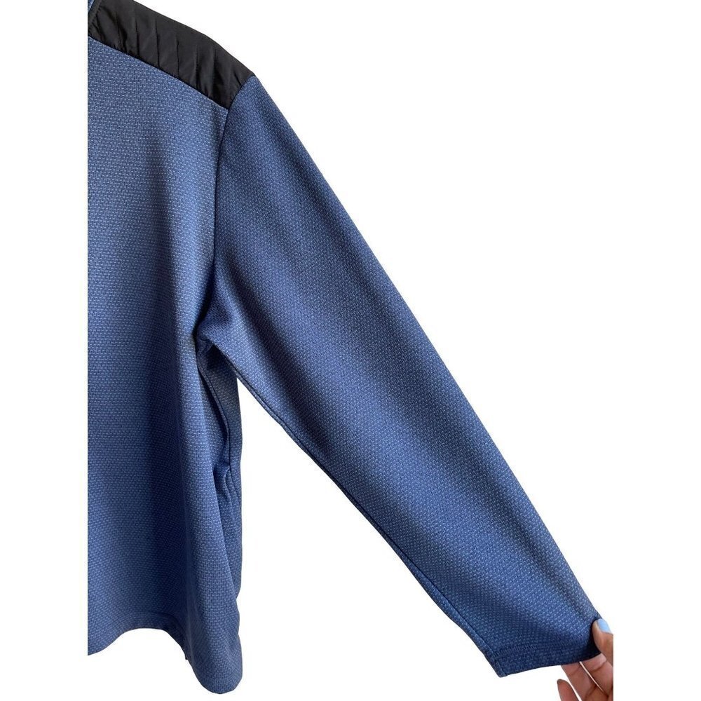 Ben Hogan Golf Size Large Blue Black Performance 1/4 Zip Pullover Fleece Jacket - Picture 4 of 8